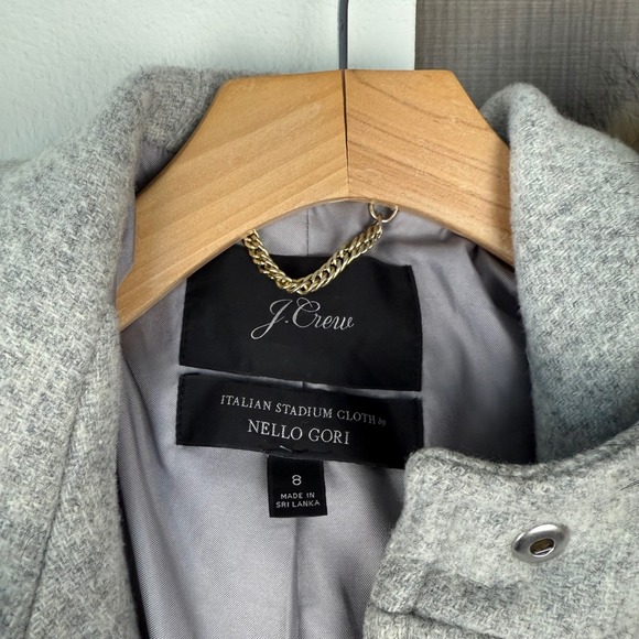 J. Crew Heather Gray Chateau Parka Italian Wool Stadium Cloth Coat Jacket - Picture 14 of 16